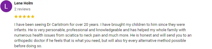 Chiropractic Jupiter FL Lene Holm Screenshot Testimonial